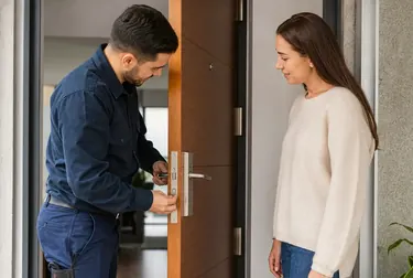 Chaveiro em Araras usando ferramentas para abrir uma porta.